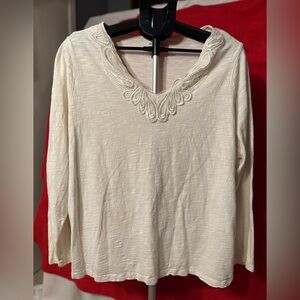 St. John's Bay Cream Knit Long Sleeve